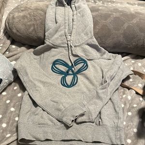 Aritzia gray hoodie with blueish logo